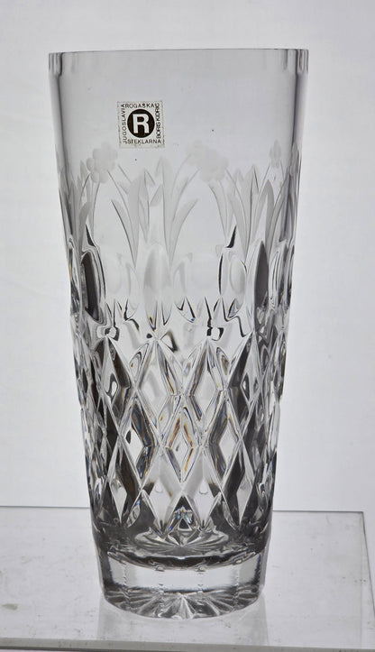 Rogaska Hand Cut glass vase 24% lead crystal