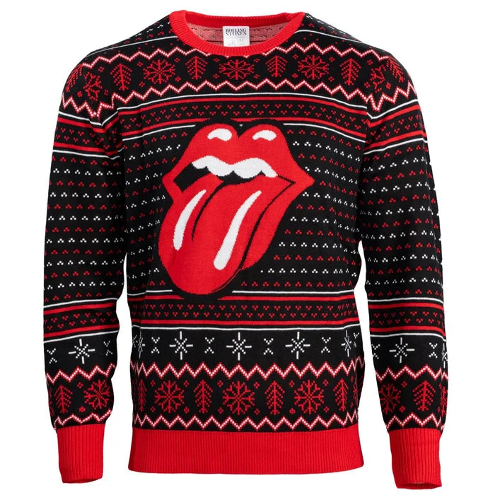 Rolling Stones Lips Tongue Logo Adult Unisex Ugly Christmas Sweater - TVStoreOnline