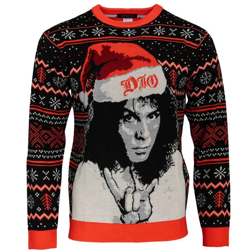 Ronnie James Dio "Rock The Halls" Adult Unisex Ugly Christmas Sweater - TVStoreOnline