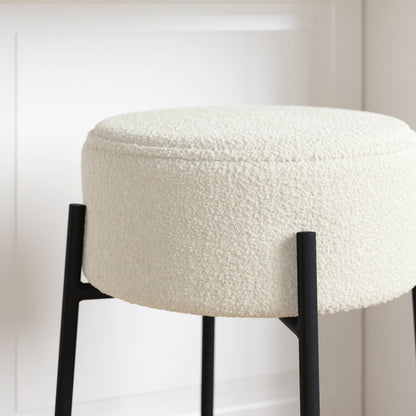 Round Boucle Backless Counter Height Bar Stool - Nathan James