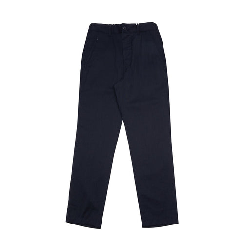 Sage De Cret Wool Silk Tumble Washed Tapered Pants in Navy