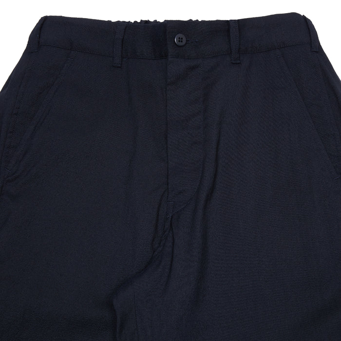 Sage De Cret Wool Silk Tumble Washed Tapered Pants in Navy