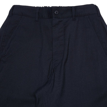 Sage De Cret Wool Silk Tumble Washed Tapered Pants in Navy