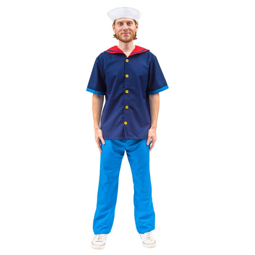 Sailor Man Adult Halloween Costume Set with Muscle Arms Spinach Captain Cosplay - TVStoreOnline