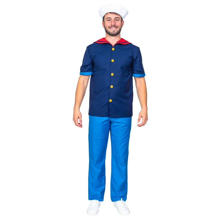 Sailor Man Adult Halloween Costume Set with Muscle Arms Spinach Captain Cosplay - TVStoreOnline