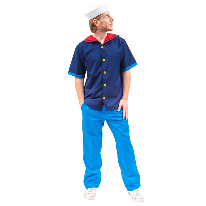 Sailor Man Adult Halloween Costume Set with Muscle Arms Spinach Captain Cosplay - TVStoreOnline