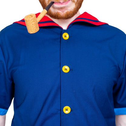 Sailor Man Adult Halloween Costume Set with Muscle Arms Spinach Captain Cosplay - TVStoreOnline