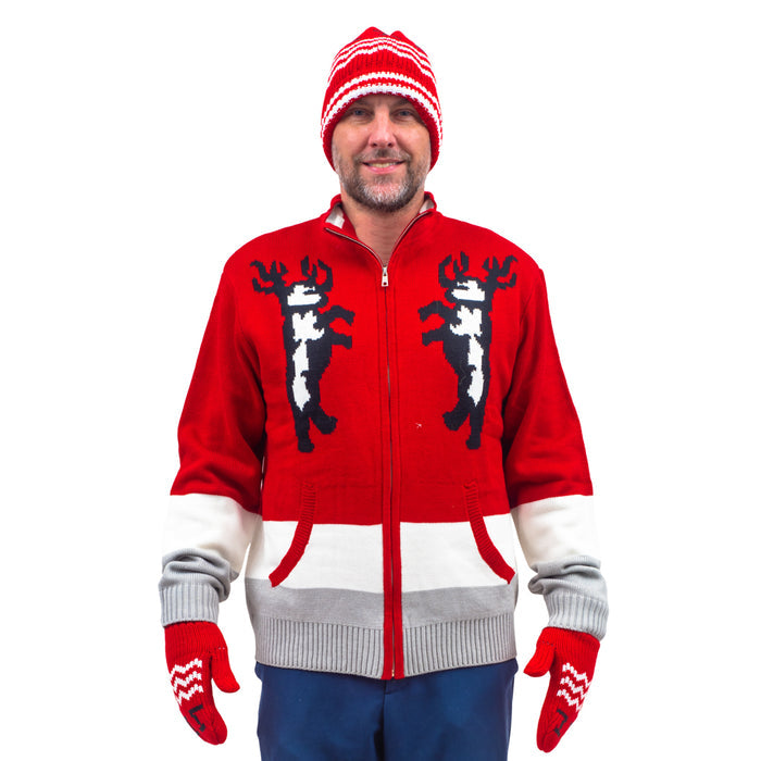Santa Claus Movie Sweater, Hat, Mittens Deluxe Set Costume Cosplay