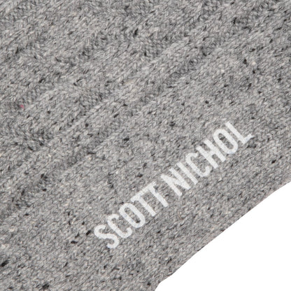 Scott Nichol Women's Blair Wool Cable Knit Socks in Mid Grey Fleck