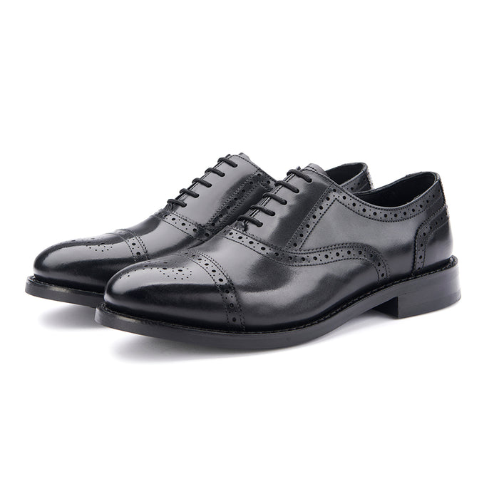 Semi - Brogue - Rubber Sole - Black