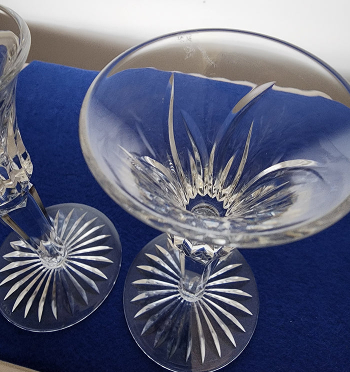 Signed Cut Glass Saratoga pair candle sticks Lenox USA , crystal