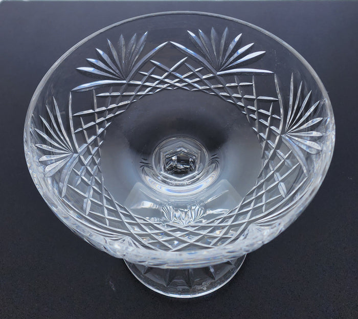 Signed Waterford Hand Cut glass compote Irish Crystal