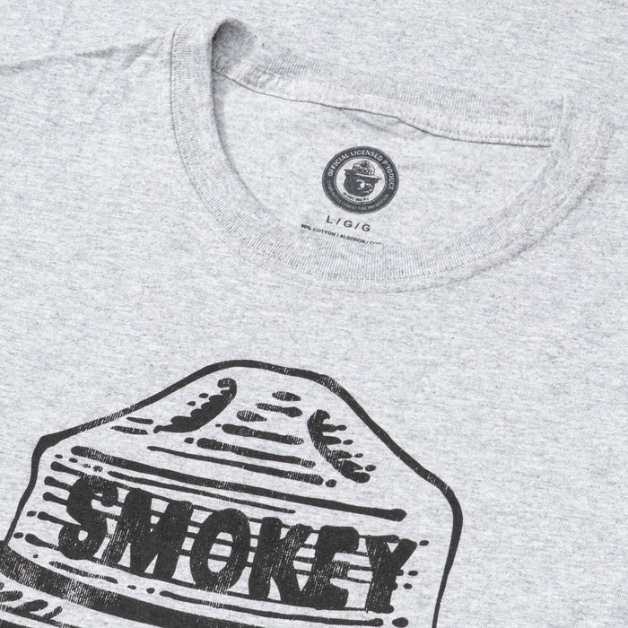 Smokey the Bear Adult Unisex Tonal Gray T-Shirt - TVStoreOnline