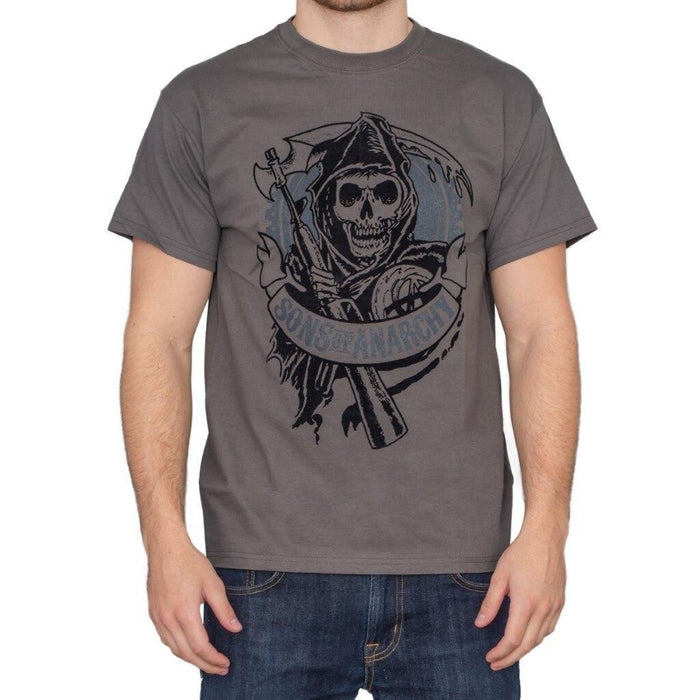SOA Velvet Flocked Gear Logo T-Shirt-tvso