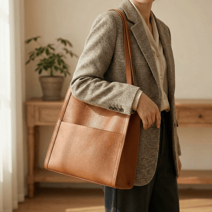 Solenne™ Soft Leather Shoulder Tote - Lark & Clover