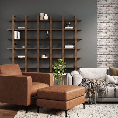 Solid Wood Adjustable Wall Shelf Dark Brown - Nathan James