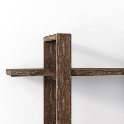 Solid Wood Adjustable Wall Shelf Dark Brown - Nathan James
