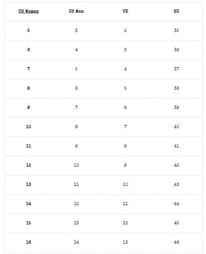size chart