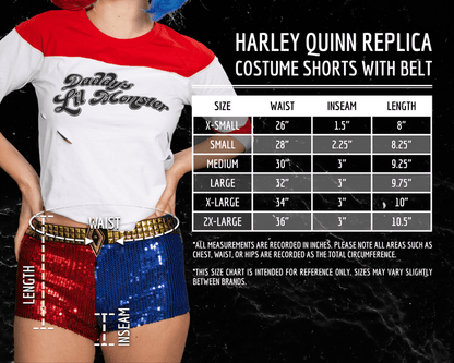 SS Movie Replica Harley Quinn Halloween Cosplay Costume Shorts with Belt - TVStoreOnline