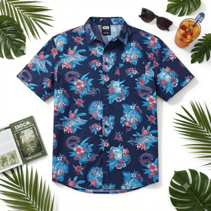 Star Wars Floral Button Up Adult Gift Idea Shirt - TVStoreOnline
