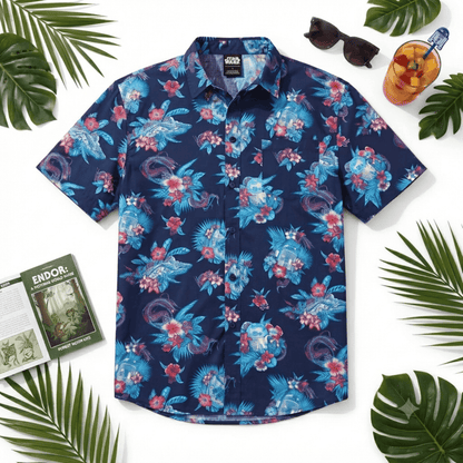 Star Wars Floral Button Up Adult Gift Idea Shirt - TVStoreOnline