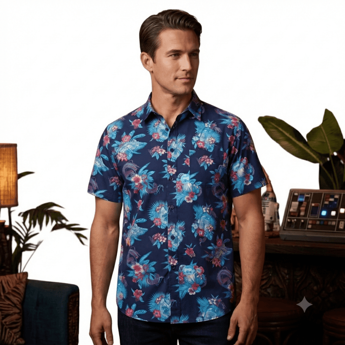 Star Wars Floral Button Up Adult Gift Idea Shirt - TVStoreOnline