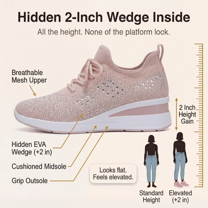 Stellara – Women’s Rhinestone Wedge Sneakers