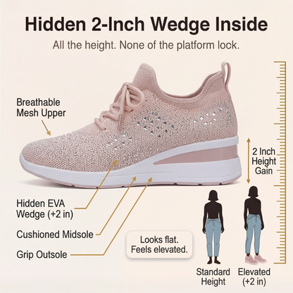 Stellara – Women’s Rhinestone Wedge Sneakers