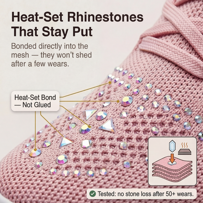 Stellara – Women’s Rhinestone Wedge Sneakers