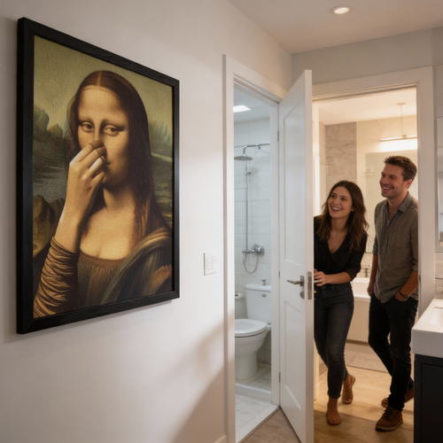 Stinkona - Mona Lisa Toilet Humor Print