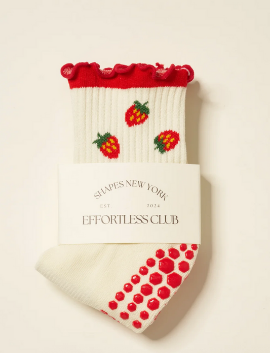Strawberry Ruffle Grip Sock
