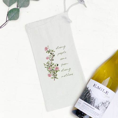 Strong Mother's - Mother's Day Canvas Wine Bag