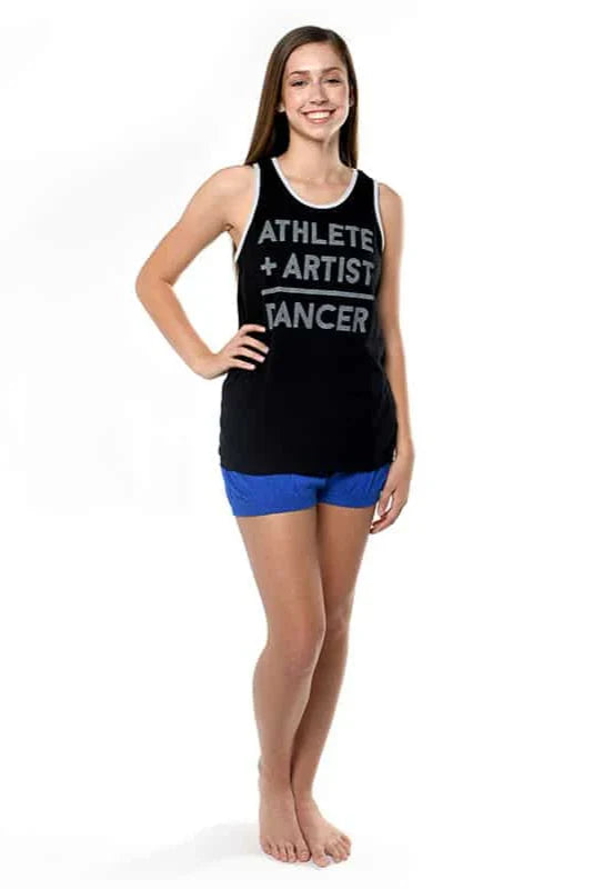 Sugar and Bruno Athlete Artist Rebel Tank, Black D9633