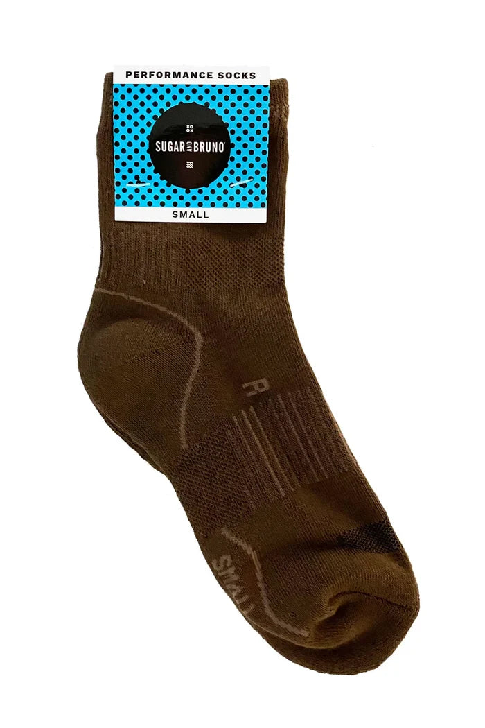 Sugar and Bruno Performance Socks, Mocha D9983