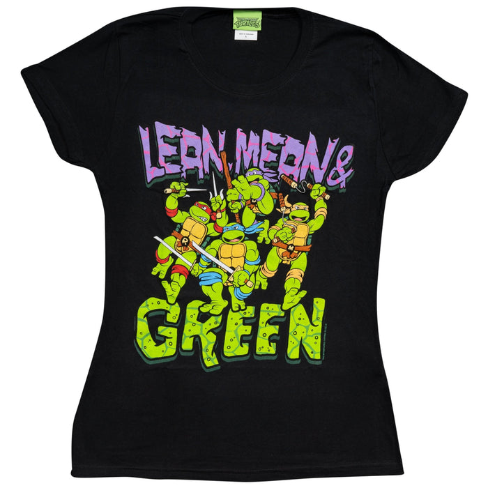 Teenage Mutant Ninja Turtles Lean Mean Green Black Juniors T-Shirt - TVStoreOnline