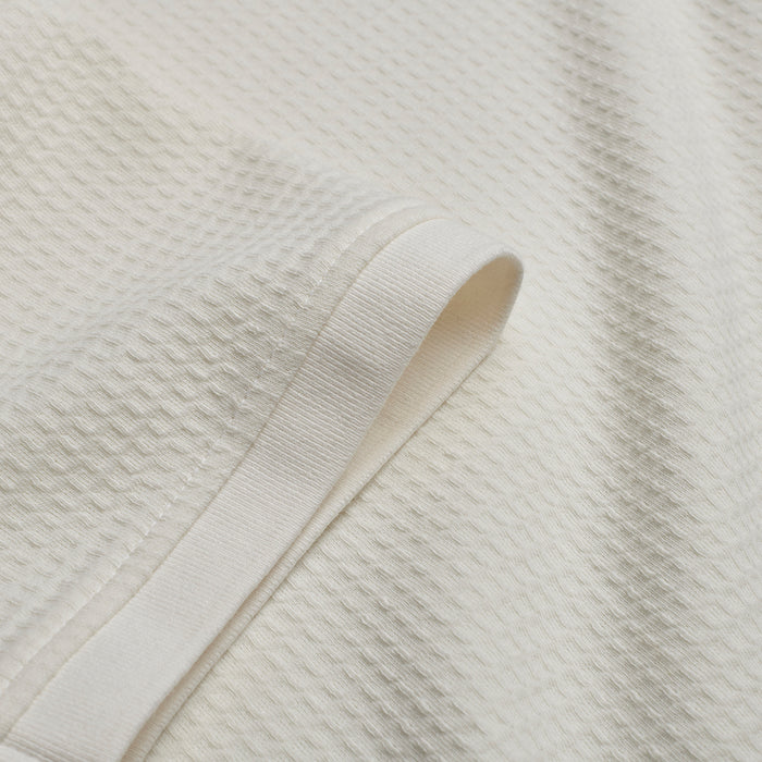 Textured Waffle Polo Shirt - Ecru