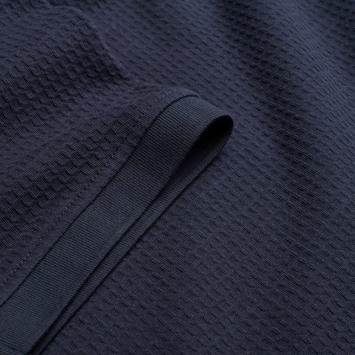 Textured Waffle Polo Shirt - Slate