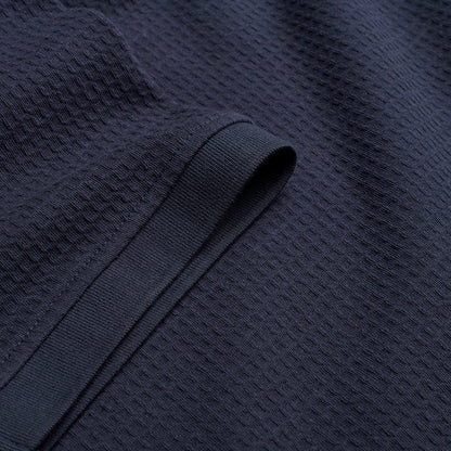 Textured Waffle Polo Shirt - Slate