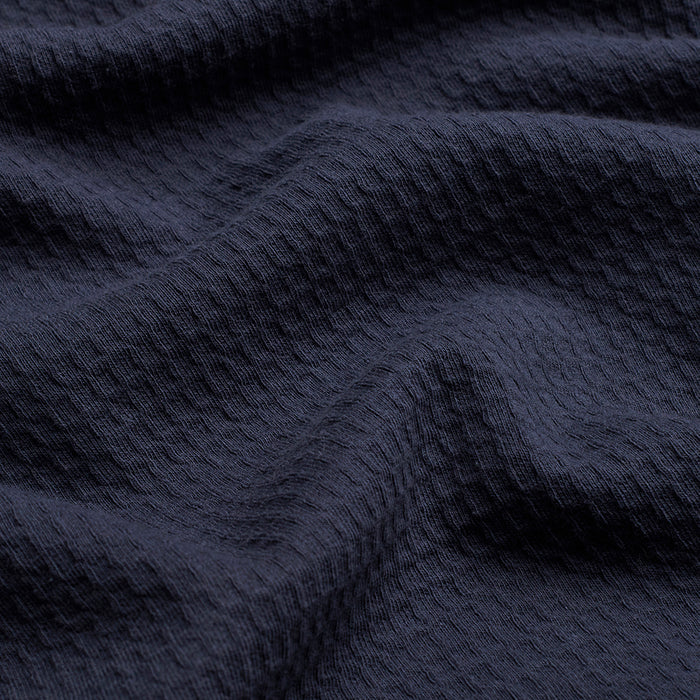Textured Waffle Polo Shirt - Slate