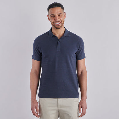 Textured Waffle Polo Shirt - Slate