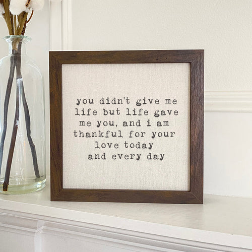 Thank You Mom - Mother's Day Framed Sign