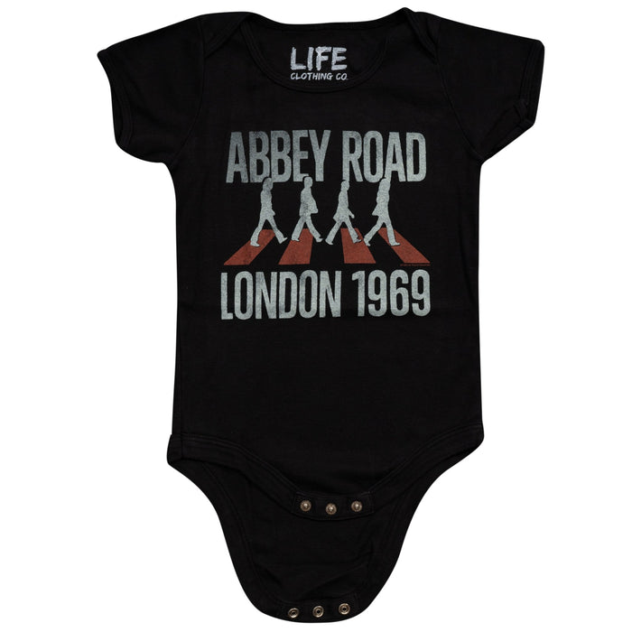 The Beatles Abbey Road London 1969 Black Infant Baby One Piece Romper - TVStoreOnline