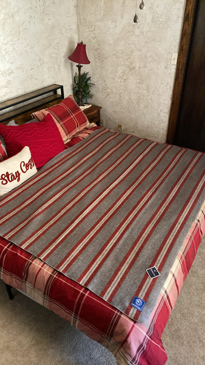 Blanket shown on a king size bed