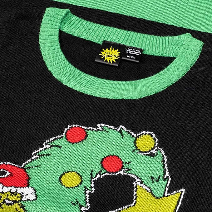 The Grinch Bend Tree with Gifts Adult Knitted Ugly Christmas Sweater - TVStoreOnline