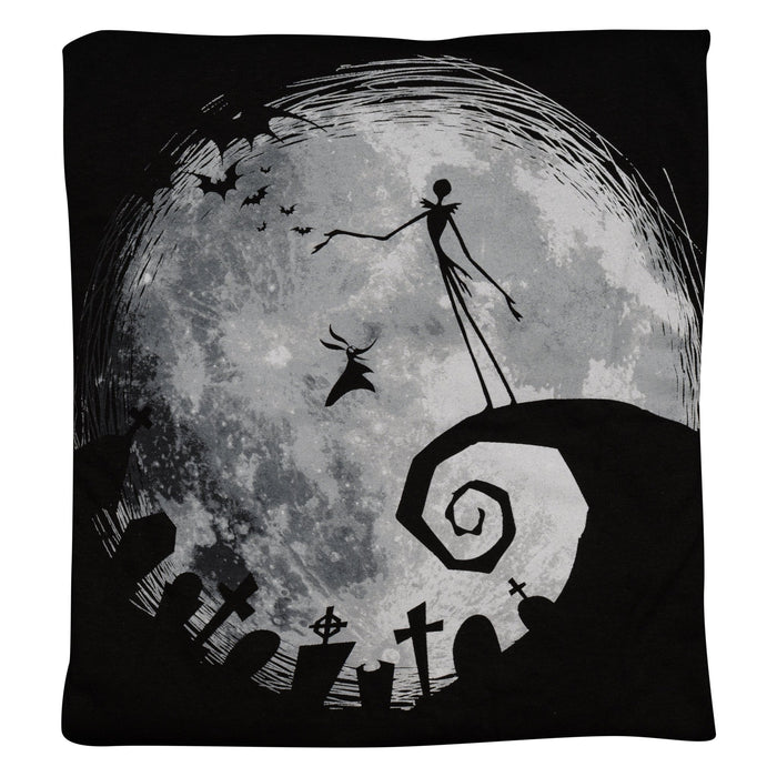 The Nightmare Before Christmas Moon Long Sleeve Adult Unisex Shirt Black - TVStoreOnline