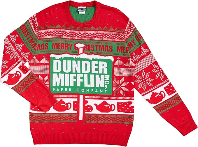 The Office Dunder Mifflin Adult Unisex Ugly Christmas Sweater - TVStoreOnline