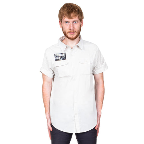 The Office Dunder Mifflin Warehouse Button Up Short Sleeve Shirt