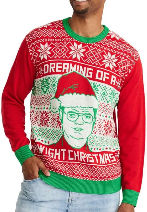 The Office Men's Ugly Christmas Sweater Dreaming of A Dwight Christmas - TVStoreOnline