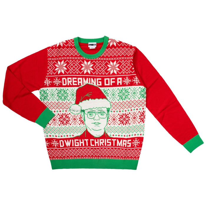 The Office Men's Ugly Christmas Sweater Dreaming of A Dwight Christmas - TVStoreOnline