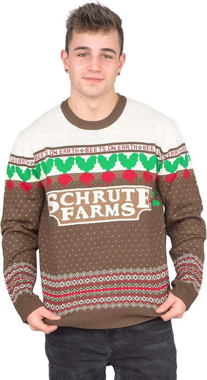 The Office TV Series Dwight Schrute Farms Beets Ugly Christmas Sweater - TVStoreOnline